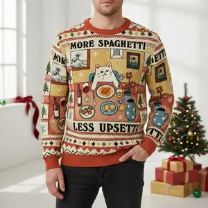 Cat Christmas Ugly Sweater, Funny Holiday Sweater, Cat Sweater For Men And Women