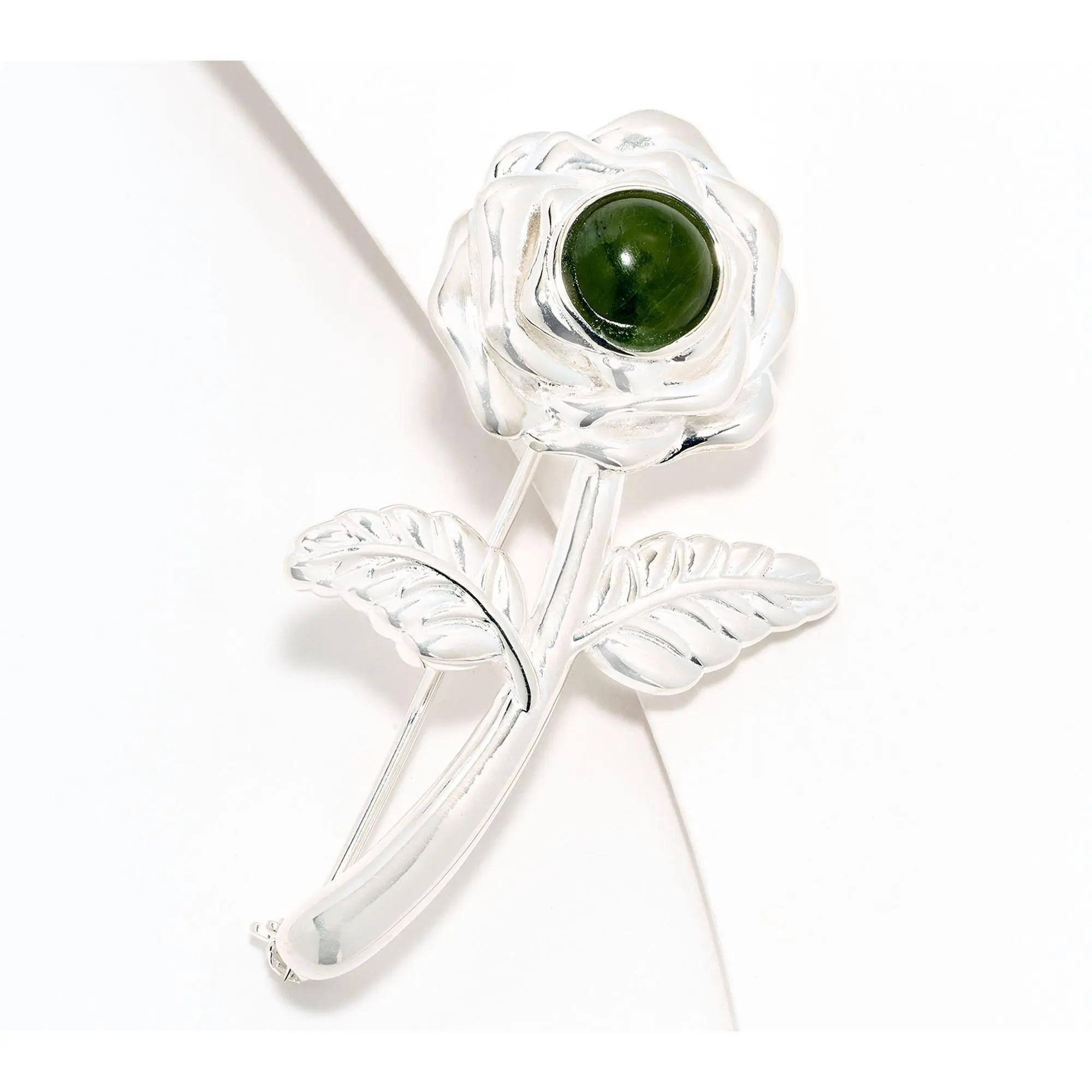 Connemara Marble Sterling Silver Rose Sweater Pin
