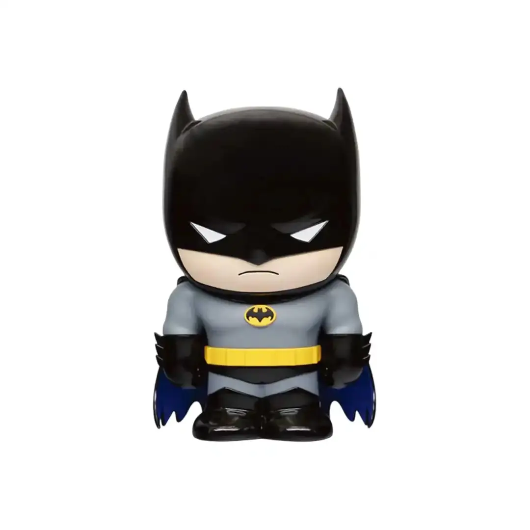 DC Batman Animated Monogram PVC Figural Coin Bank - Collectors' Decor Accessory, Statement Home Supply