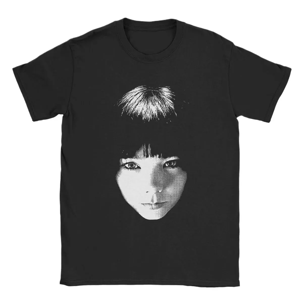 Men's Knit Menswear Graphic Tee, Retro 100% Cotton Short-Sleeve Breathable Top with Vintage Iceland Music Bjork Print, Casual Menswear, Vintage Graphic Tees, Breathable Cotton, All Seasons, Machine Washable, Pull On, Shortsleeve, Tshirt, Retro Iceland Art