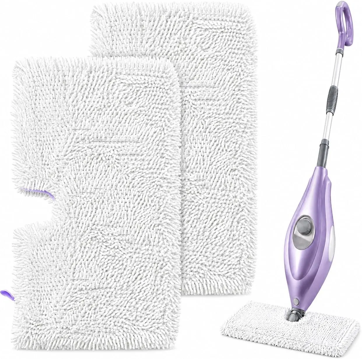 2 Pack Microfiber Steam Mop Replacement Pads for Steam Pocket Mops S3500 Series S3501 S3601 S3550 S3901 S3801 SE450 S3801CO S3601D, Machine Washable Easy Cleaning Pads