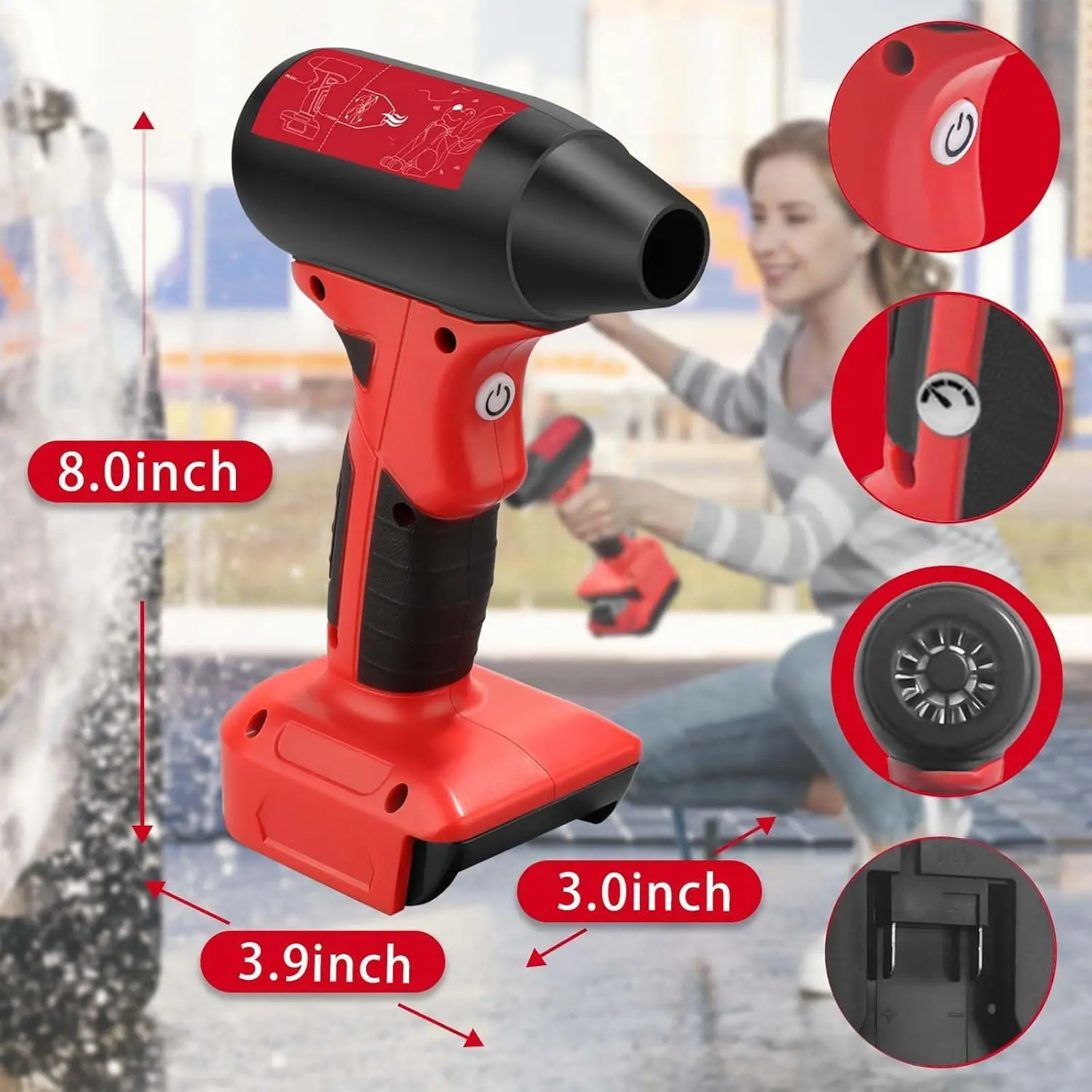 Craftsman V20 20V Cordless Lithium Battery-Powered Handheld Jet Blower, 130000 RPM Wind Speed, 4-Speed Control, Ergonomic Grip, Portable, Fast Drying & Cleaning Tool (Batteries Not Included), Craftsman 20V V20 Lithium Battery