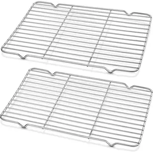 Cooling Rack and Baking Rack with Stainless Steel, 2 - Pack 10 x 15 Inches Heavy Duty Cooling Racks for Cooking and Baking, Sturdy Cookie Cooling Rack, Easy to Clean Oven & Dishwasher Safe