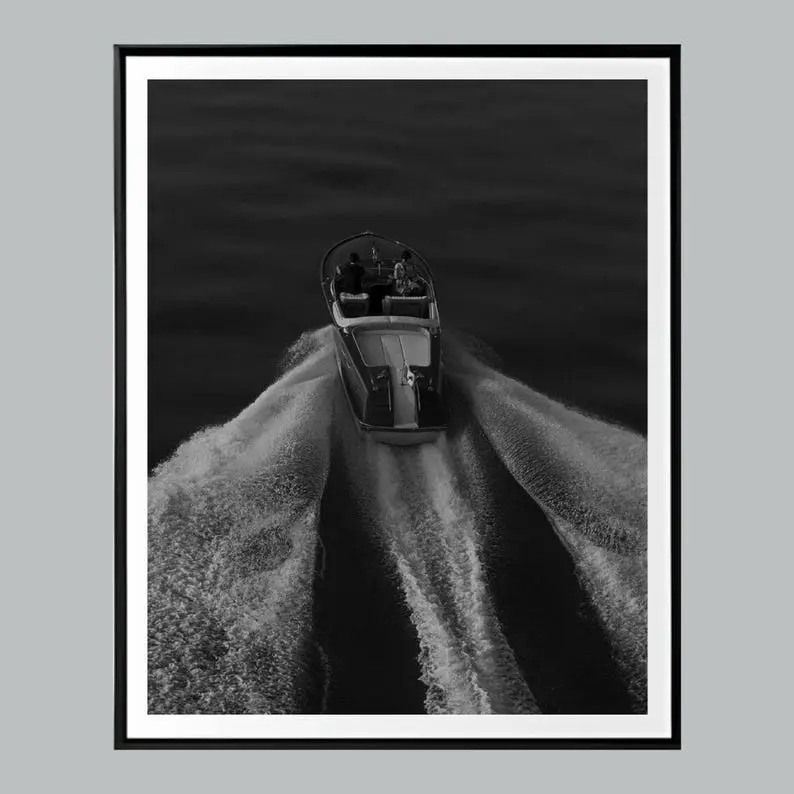 Luxury Yacht Wall Art, Elegant Premium Feel, Black And White, Boat Art, Minimalist Nautical Decor, Luxury Fashion Print, Hypebeast Decor, NO FRAME