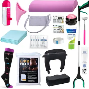 JDCare USA BBL Plus Recovery Kit with Back Support for Post Surgery | 36-Piece Set with Lipo Foam and ABD Pads Shapewear