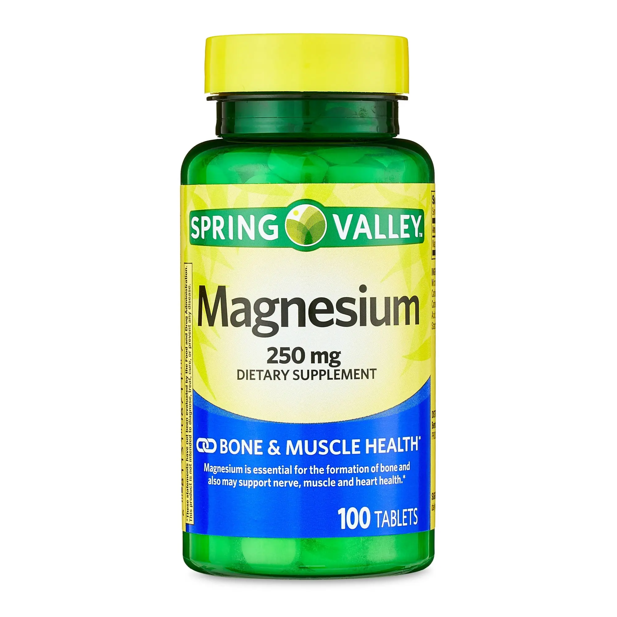 Spring Valley Magnesium Bone & Muscle Health Dietary Supplement Tablets 250 mg, 100 Count - Healthcare Supplement for Bone & Muscle Health - Calcium