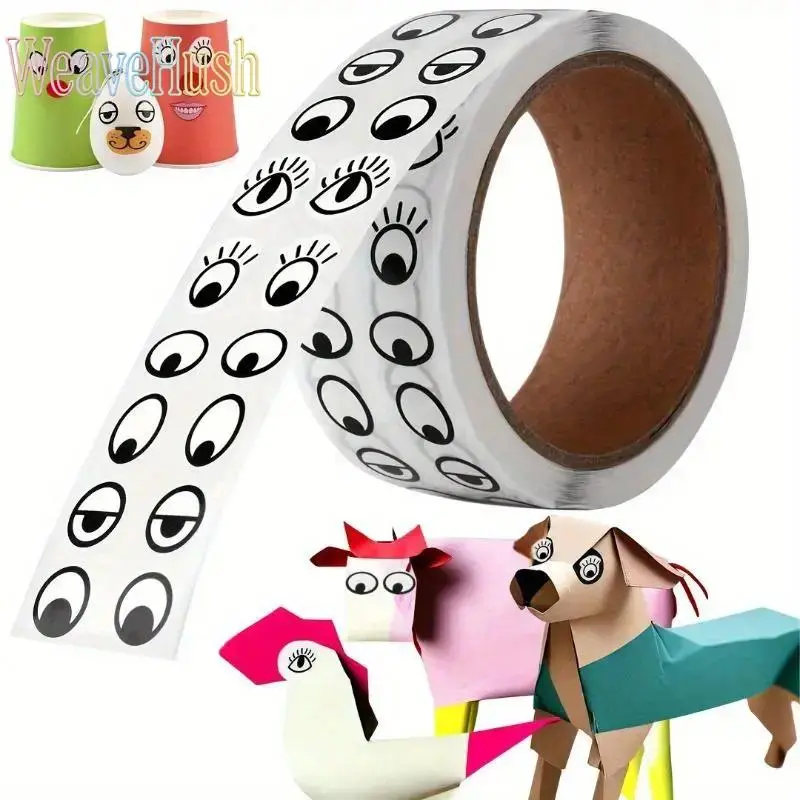 1000-Pcs Self-Adhesive Cute Cartoon Googly Wiggle Eye Stickers, Assorted Sizes for Customized Craft, Scrapbooking & Indoor Recreation Party Decor