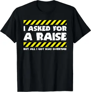 Men's Pure Cotton Casual Short Round Neck Funny Work Meme Overtime Factory Worker Graphic T-Shirt - Natural Fabric Fitness Top, Gift for Men