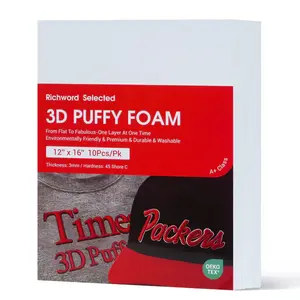 3D Puff Embroidery Foam Sheets 3mm Thick 12x16 Inch White 10pcs