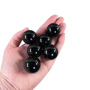 Obsidian Crystal 30mm Mirror of Shadows & Strength - Polished Sphere for Protection Truth & Shadow Integration - Palm-Sized Energy Ball for Rituals Pockets or Grids