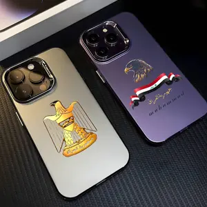 Iraqi Iraq National Flag Eagle Phone Cases For iPhone 17 Promax Pro Air 16 Plus 15 14 13 12 Multicolor Aurora Laser Shockproof Funda Cover