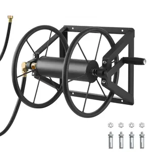 Wall Mounted Garden Hose Reel 200ft 5/8 in Manual Hose Winder Brass Fitting