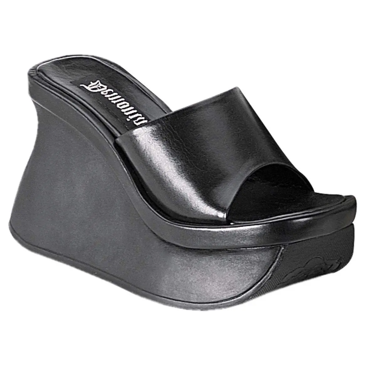 Demonia Pace-01 Black Vegan Leather Sandals