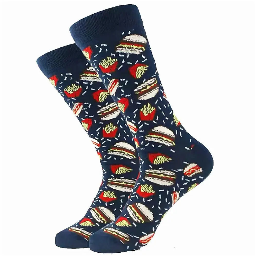 Hamburger, Hot Dog, Fries Socks from the Sock Panda (Adult Large)