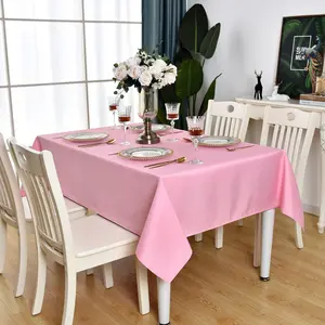 Pink Rectangle Tablecloth Waterproof Stain Resistant Wrinkle Free Table Cloth 210GSM Polyester Wipeable Table Cover for Party, Banquet, Indoor and Outdoor-Square/Rectangular
