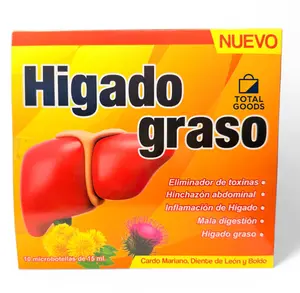 Higado Graso Ampolleta Bebible - Herbal Liquid Supplement for Liver Wellness & Detox Support - Plant-Based Formula for Daily Use