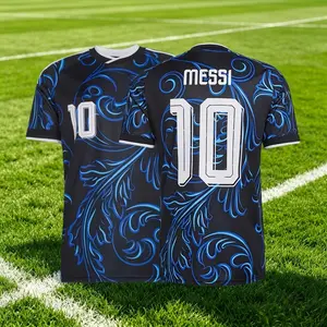 2026 Argentina Away Blue 10# Messi Short Sleeve Soccer Jersey Fans Version