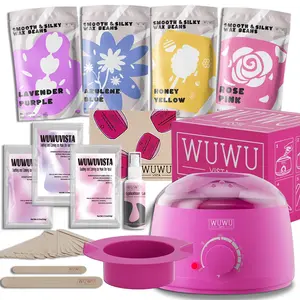 Hot Wax Hair Removal Kit 29 Pieces, Waxing Set, Us Plug, Professional At Home Waxing Wax Heater, Includes Wax Beads, Silicone Applicator, Wooden Sticks, Ice Patch, Lotion