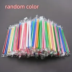 200 Mixed Color Disposable Plastic Straws - Thick And Durable, Ideal for Bubble Tea Shops And Service