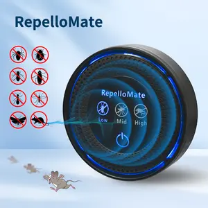 RepelloMate Ultrasonic Pest Repeller Upgraded Powerful Penetration Plug-In 3 Modes for Mice Rats Roaches Ants Spiders Mosquitoes Safe Eco-Friendly