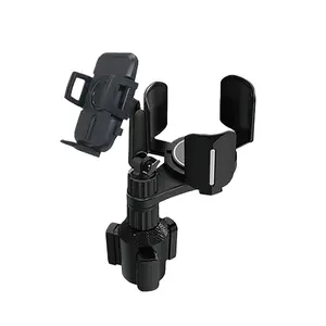 Adjustable Car Cup Holder Extender with Car Cellphone Mount, 360 Degree Rotating Design, Durable Interior Organizer for Most Cars