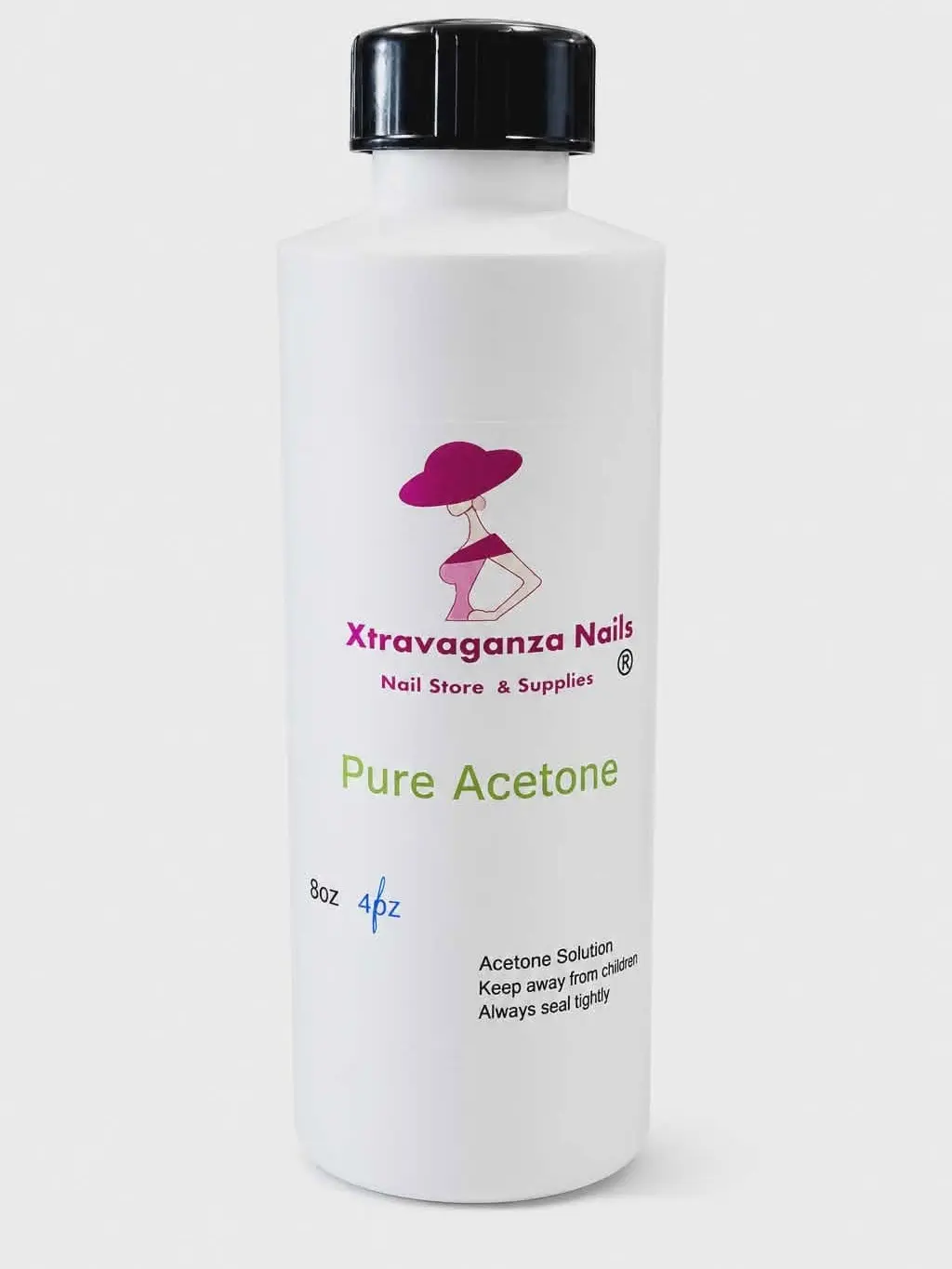 Professional Pure Acetone Nail Polish Remover, 4oz Bottle for Nail & Paint Removal, Nail Care, Acrylic Nail Remover
