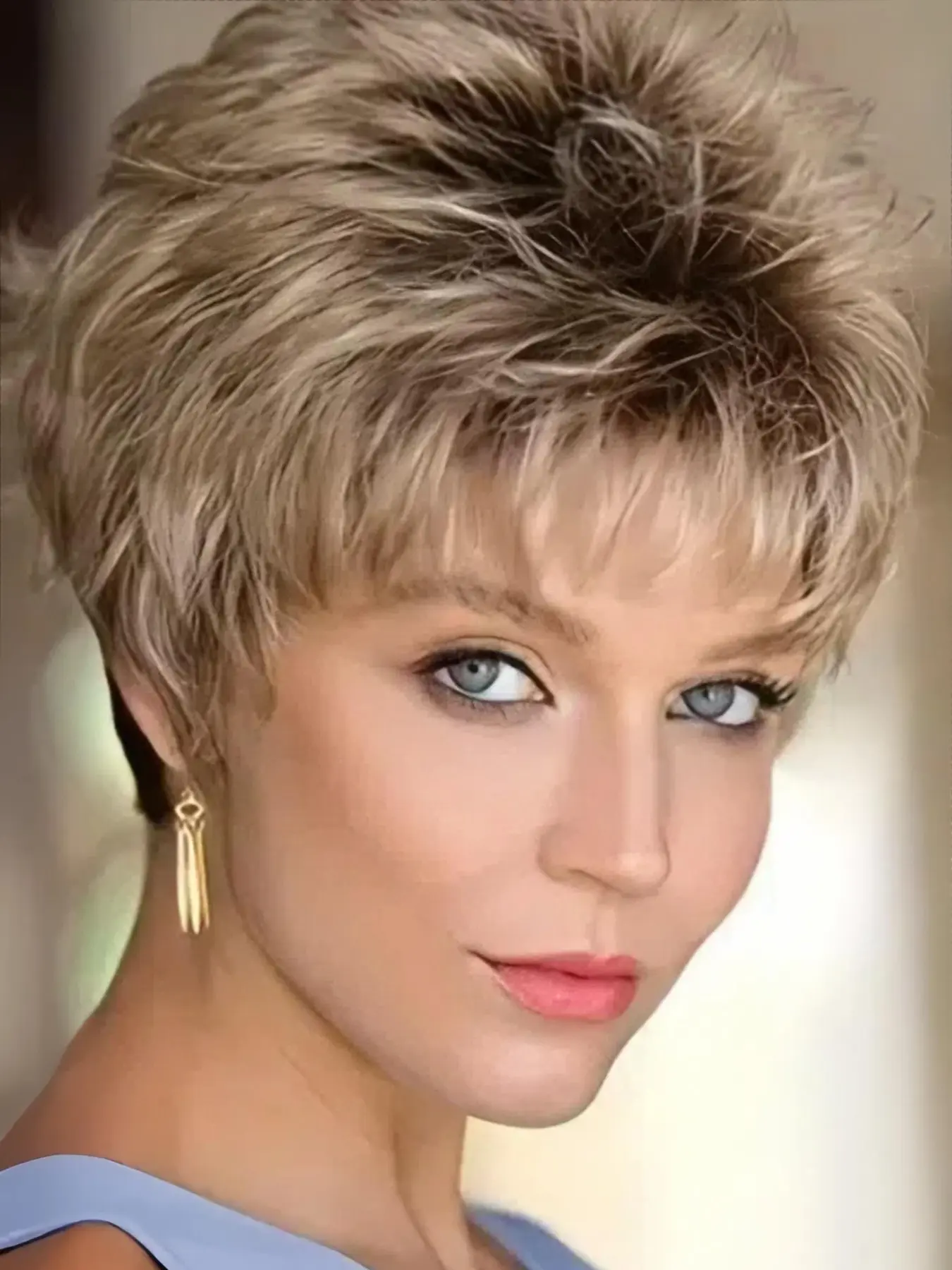 Fashion Pixie Cut Short Straight Wigs for Women, Gorgeous Fluffy Wigs with Bangs, Synthetic Full Machine Wigs, Synthetic Material Wigs for Party, Daily Use, Machine Made Wig, Artificial Wig, Synthetic Hair Wigs, Synthetic Fiber Wigs, Daily Wear Wig