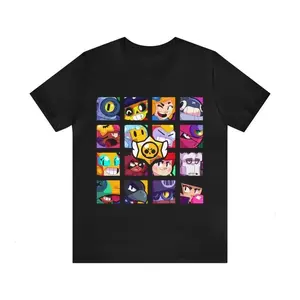 Brawl Stars Game Character Meme Graphic T-Shirt Trendy Streetwear