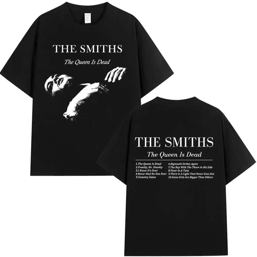 Women's Short-Sleeve Cotton Graphic Top - The Smiths The Queen Is Dead Album Cover T-Shirt, 80's Indie, Morrissey, Vintage Punk Rock, Casual Streetwear Polyester Music-Themed Women's T-Shirts, Round Neck