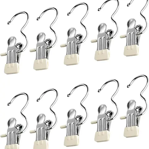 20pcs Multifunctional Rotatable Clothes Hangers - 360° Rotation Polished Metal Hooks, Stay-Put Grip Clips, Compact Hanging Home Organizer for Yoga Pants Hanger, Laundry Organization, Travel Storage