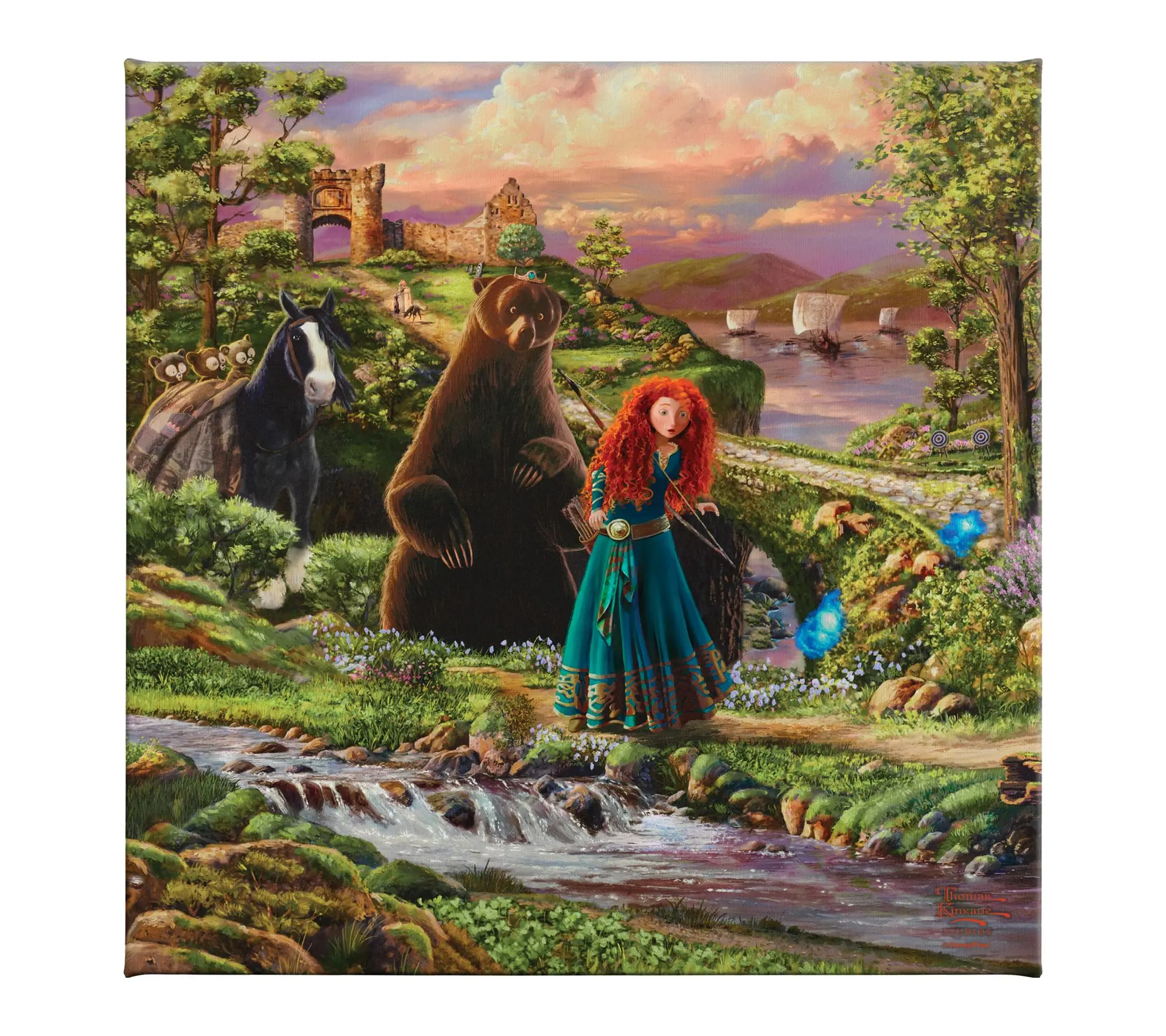 Thomas Kinkade Disney Pixar Brave - 14" x 14" Gallery Wrap