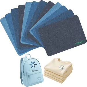 Iron- Fabric Patches for Clothing, 12 Sheets 3" by 4-1/4", Durable Washable Iron  or Sew  Repair Patches for Jeans, Denim Jackets, Pants, Shirts, Bags, Backpacks, DIY Crafts