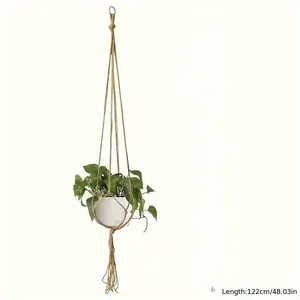 Handmade Macrame Flower Pot Hanging Basket Knotted Rope Flowerpot Net Bag Horticultural Home Door Balcony Courtyard Garden Decor, for Hanging Plant Basket