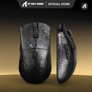 ATTACK SHARK R11 ULTRA Carbon Fiber Wireless 8K PAW3950MAX Gaming Mouse 49g SUPERLIGHT, Nordic 52840 MCU, PixArt PAW3950MAX Sensor, 20000 FPS Static Scan Rate, Nano-Metal Ice Coating, Omron Optical Micro Switches