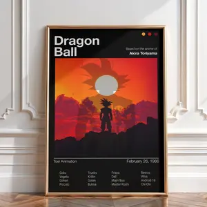 [Sale Up To 50%] Dragon Ball Z Poster, Goku Art Print Vintage Artwork