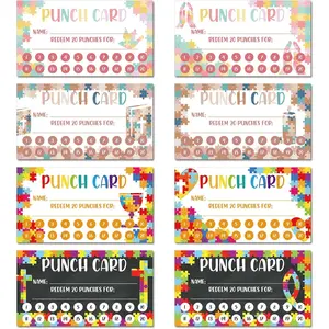 400 count Punch Cards for Classroom Reward Cards Behavior Incentive Loyalty Awards for  Students Teachers School Business, 8 Styles, 3.5 x 2 in(20 Christian Punches Style)