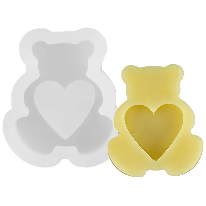 1pc Heart-shaped Bear Silicone Baking Tin - Custom-shaped Cake Tin, Mini Dessert Mold, Kitchen Bakeware Tool, Custom-Shaped Cake Tins, Mini Dessert Molds Cake Tins