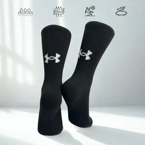 Under Armour Crew Socks Pack-6, Unisex-Adult Socks, Soft Cotton-Blend for All-Day Comfort