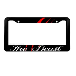 The Beast Turbo Diesel Truck Aluminum License Plate Frame | Lifted Truck Mudding & Claw Mark Aesthetic Car Accessory