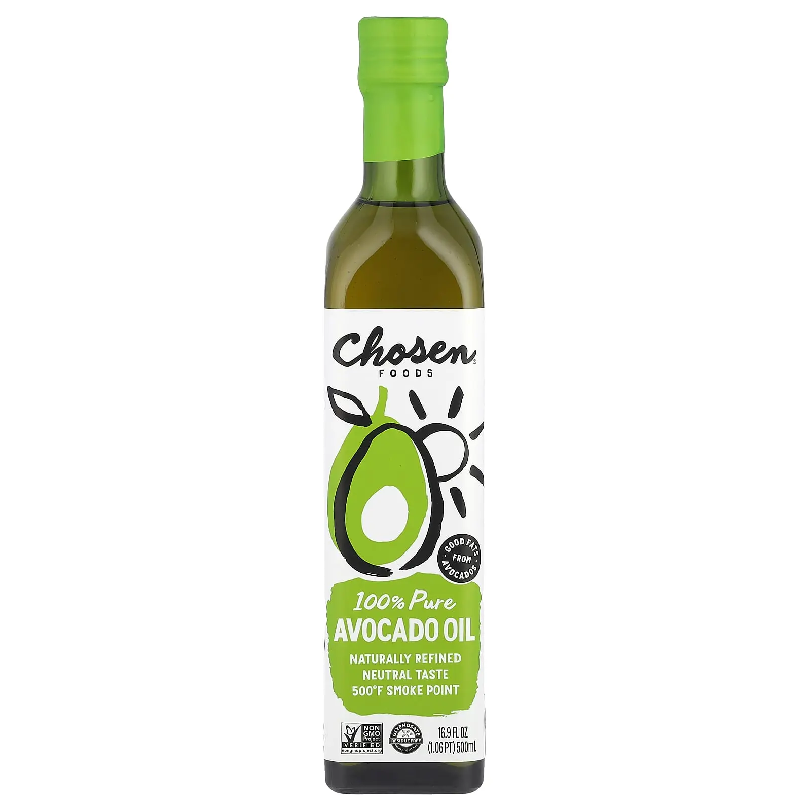 Chosen Foods 100% Pure Avocado Oil, 16.9 fl oz (500 ml)
