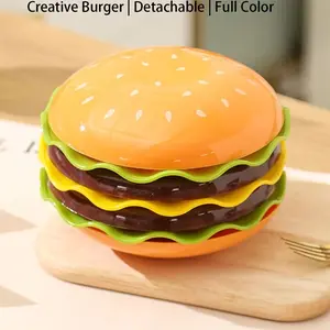 Creative Burger-Shaped Multi-Layer Serving Tray, Home Snack and Fruit Storage Dish, Portable Stackable Picnic Food Container