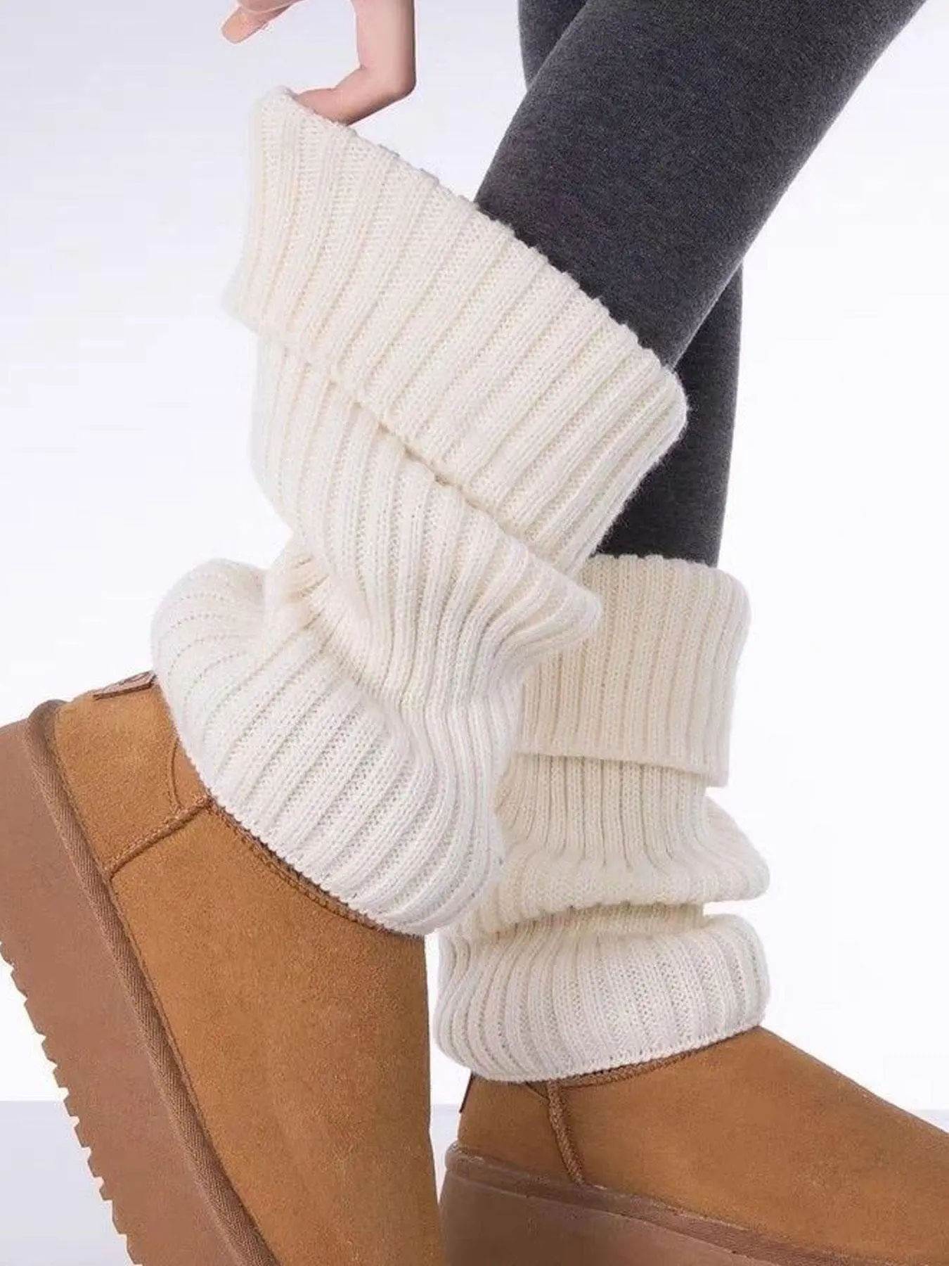 1 pair of autumn and winter thickened warm Casual Soft socks with metal logo needles Japanese style sock cover for girls Solid Socks Casual Comfy Socks