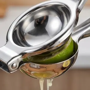 Premium Manual Lemon Squeezer - Easy-Press Citrus Juicer for Fresh Juice, Heavy Duty Stainless Steel Hand Press for Limes & Oranges, Kitchen Essential Tool for Cocktails, Cooking & Healthy Drinks. Durable & Dishwasher Safe.