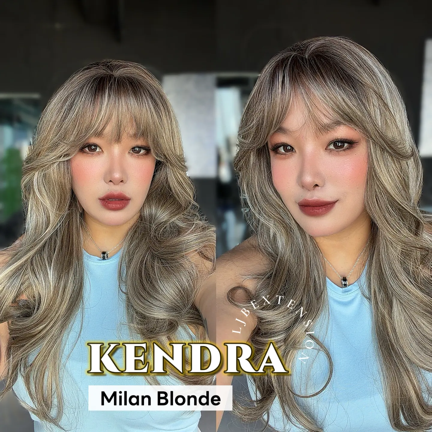 JBEXTENSION 26 Inches Scalpiana Long Curly Dark Mix Blonde 3.5X4 Hard Silky Top Natural Scalp Effect Wig with Bangs KENDRA