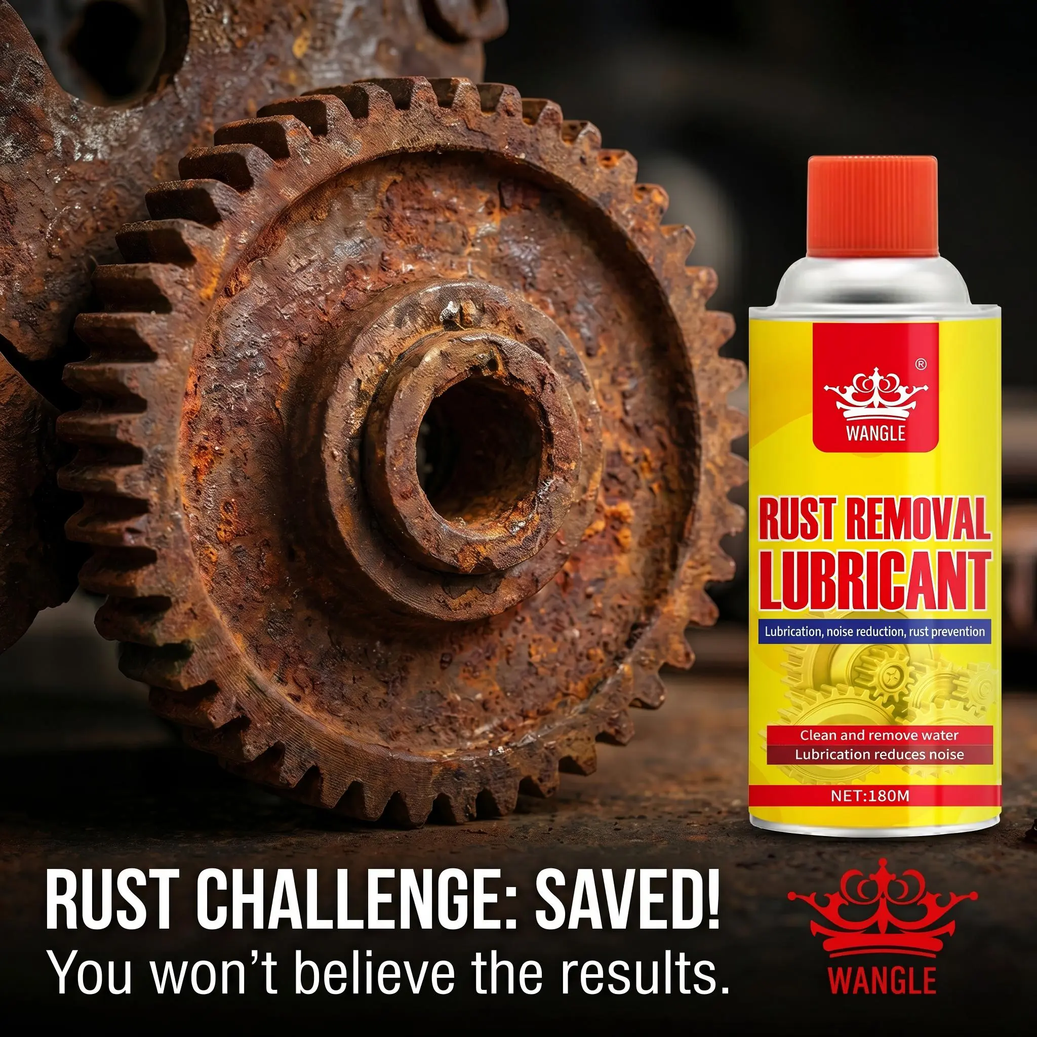 Rust Remover & Anti-Rust Lubricant Spray -Heavy-DutyMulti-Purpose Penetrating Oil Spray, DIY Auto CareLubricant, High Temp Anti-Rust Corrosion Inhibitor & SqueakFix, Ideal Maintenance Spray for Car Locks, Bearings & MetalHardware