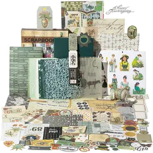 Vintage Aesthetic Scrapbook Kit, Scrapbooking and Journaling Supplies for Beginner, Junk Journal Materials,  Journals Stationery, Planner DIY Arts Craft Collage, Women Adults