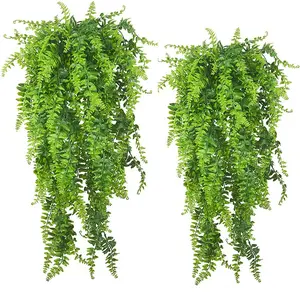Large Realistic Hanging Artificial Fern Plant Set, Decorative Wedding Decor, Birthday Party, Garden Activities, Indoor Outdoor Use, 6 Piece Set