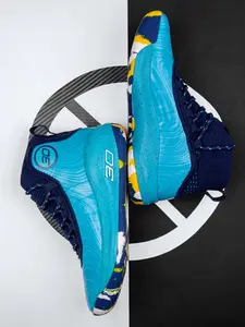 Parent-Child Black-Orange Gradient Basketball Shoes, Athletic Basketball Shoes, Competitive Style, High-Top Leather Material, Shock-Absorbing & Ankle-Protecting, Strong Grip, Parent-Child Basketball Training & Competitions