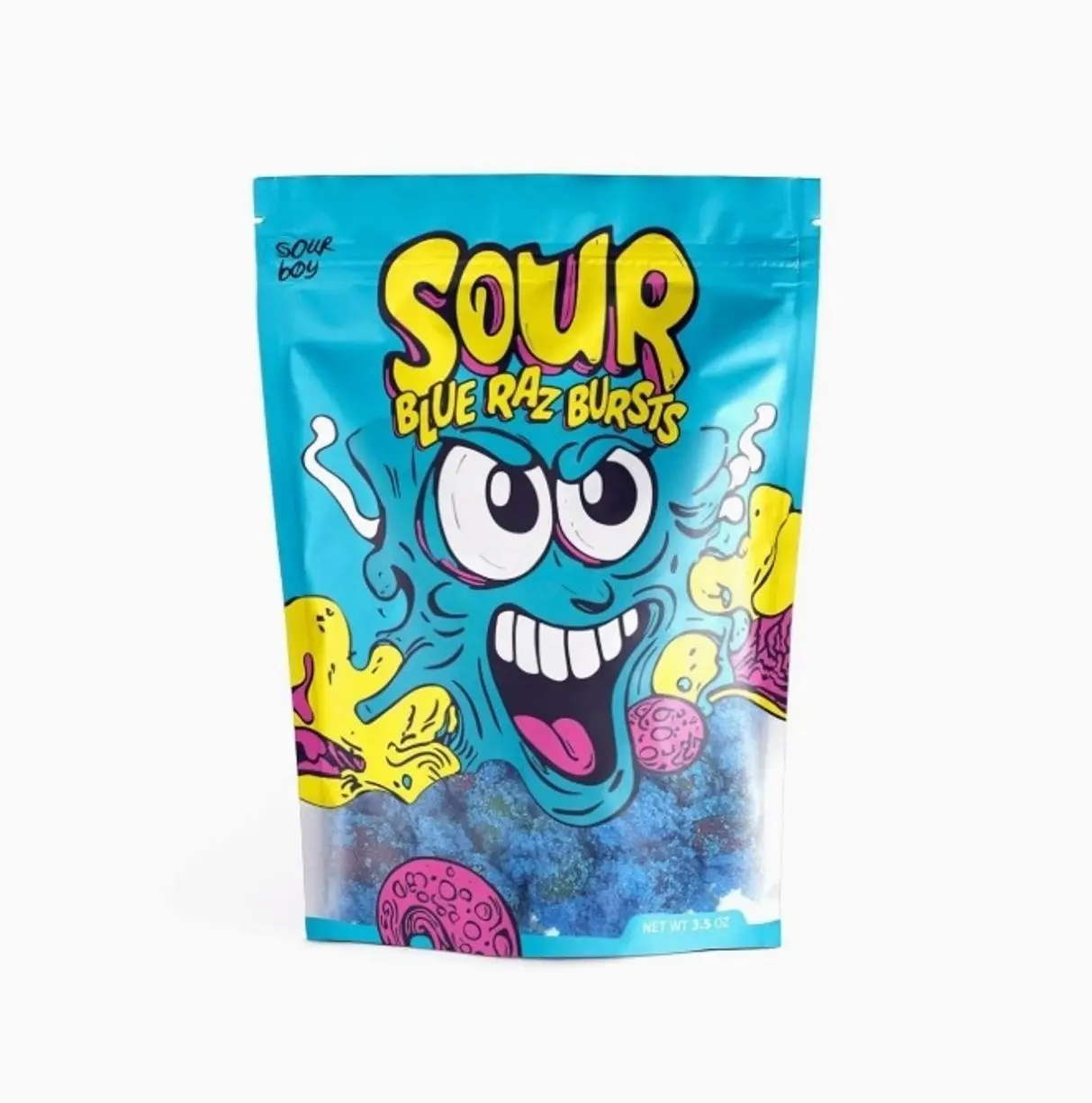 Blue Raspberry Gushers – Sour Candy Coated, TikTok Viral Snack – Extreme Sour Blue Raz Flavor – 3.5 oz Resealable Bag – Sour Candy for Teens, Kids & Candy Lovers - Viral Tikok
