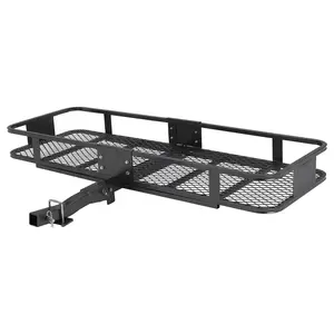 GARVEE 60''x20''x5'' Hitch Basket Cargo Carrier, 200 lbs  Heavy Duty Hitch Cargo Basket, Black Steel, 2" Hitch Shank for Car SUV Traveling Camping, Steel Construction